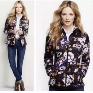 LANDS END SOFT FLORAL QUILTED JACKET